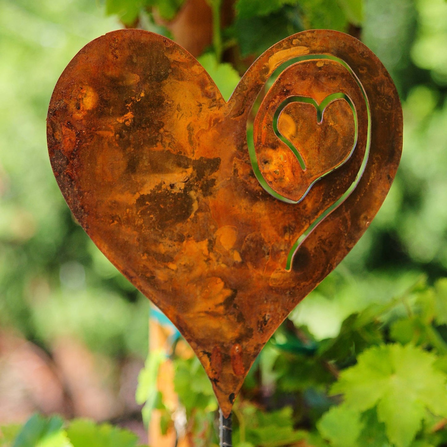 ❤️A Rusted Heart Stake in the Garden