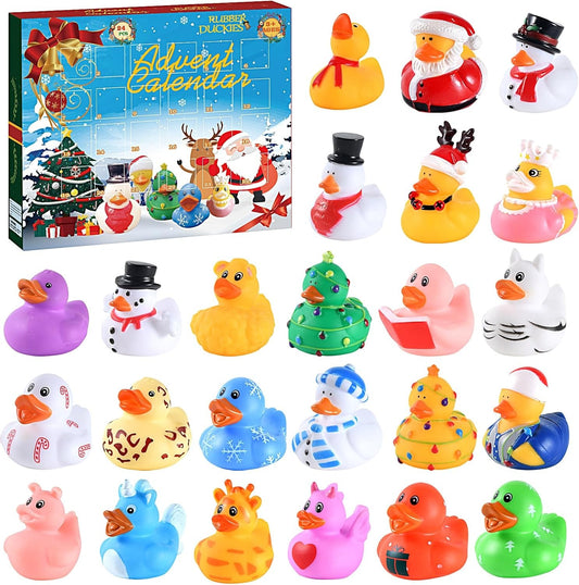 Advent Calendar 2024-24 Rubber Ducks Toys Advent Calendar for Kids