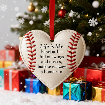 Heart-shaped Baseball Ornaments