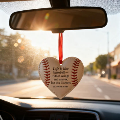 Heart-shaped Baseball Ornaments