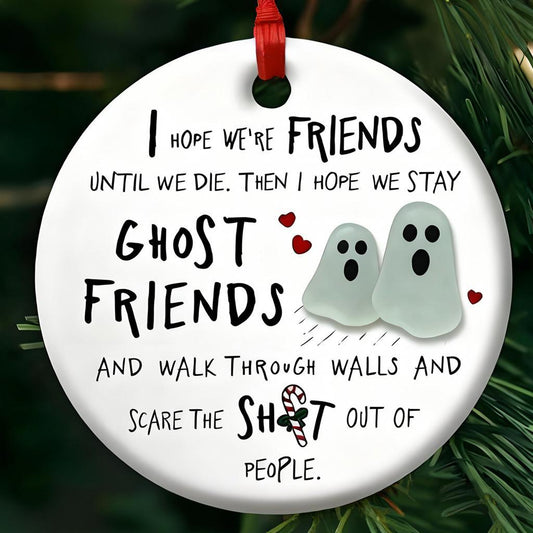 Ghost Friends Forever Sea Glass Ornament
